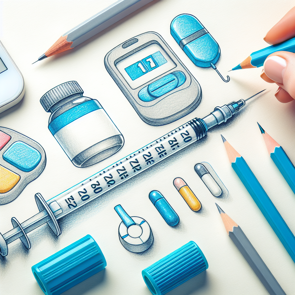 Pastelková ilustrace znázorňující téma: Diabetes