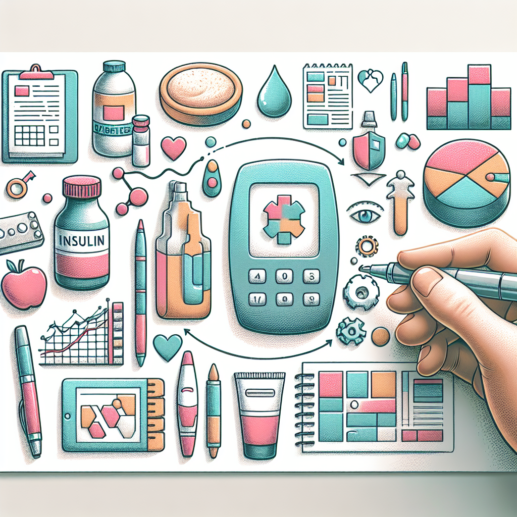 Pastelková ilustrace znázorňující téma: Diabetes