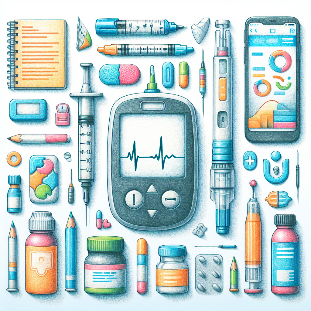 Pastelková ilustrace znázorňující téma: Diabetes