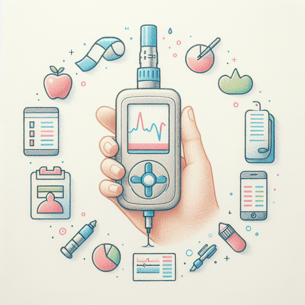 Pastelková ilustrace znázorňující téma: Diabetes