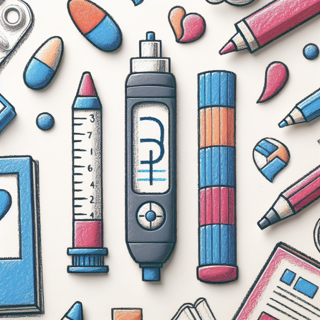 Pastelková ilustrace znázorňující téma: Diabetes a zdraví