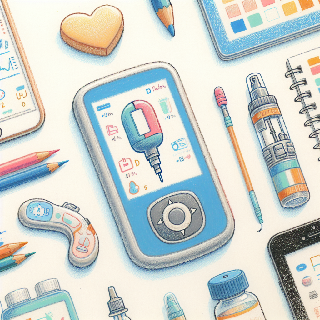 Pastelková ilustrace znázorňující téma: Diabetes