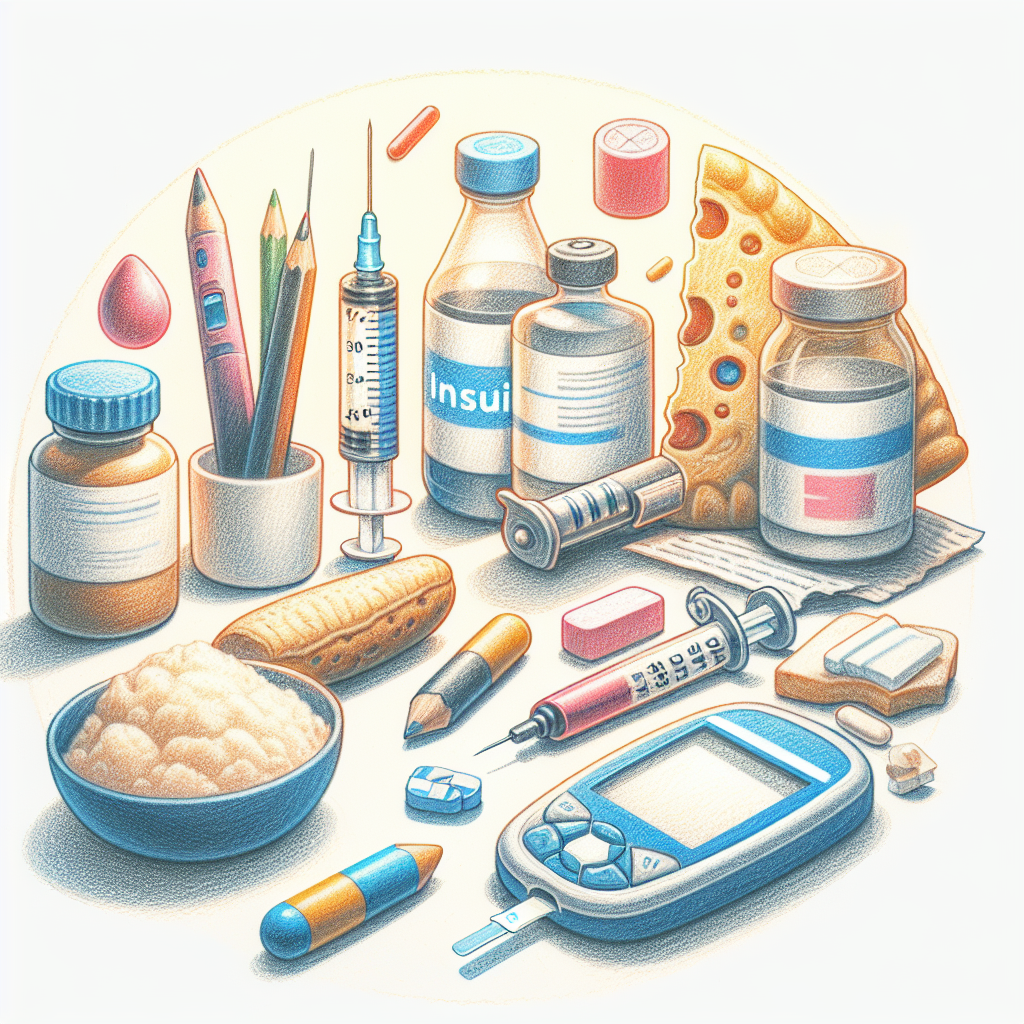 Pastelková ilustrace znázorňující téma: Diabetes