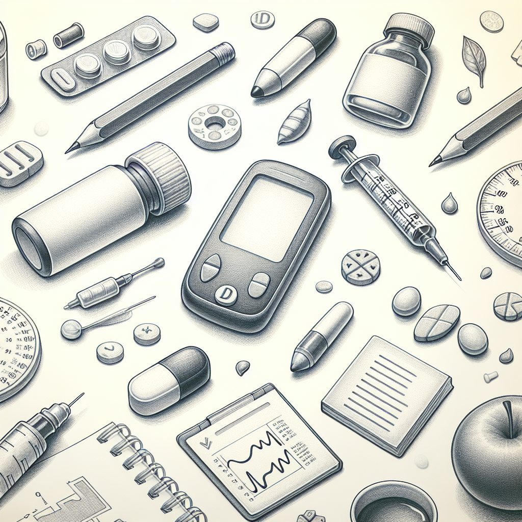 Pastelková ilustrace znázorňující téma: Diabetes