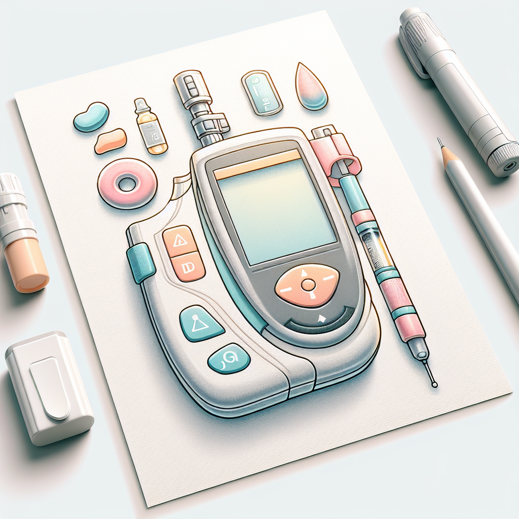 Pastelková ilustrace znázorňující téma: Diabetes