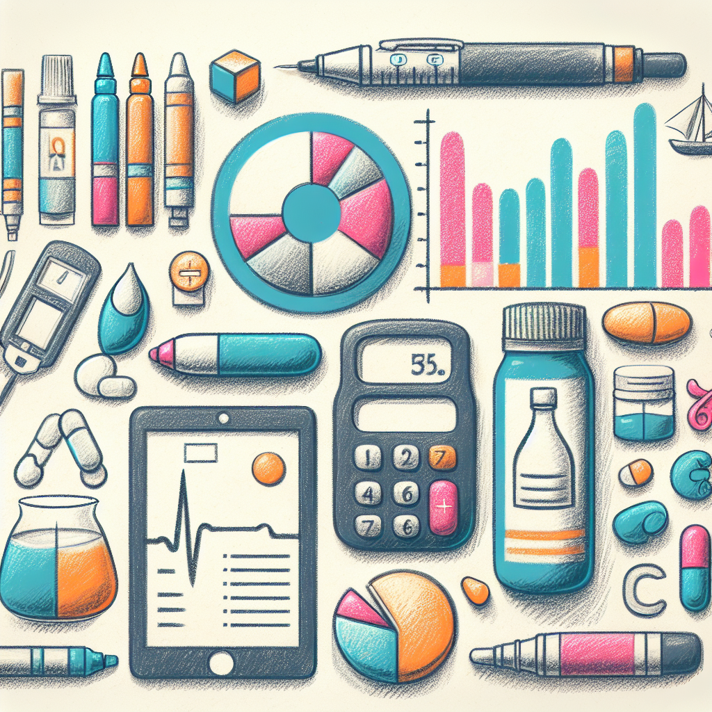 Pastelková ilustrace znázorňující téma: Diabetes