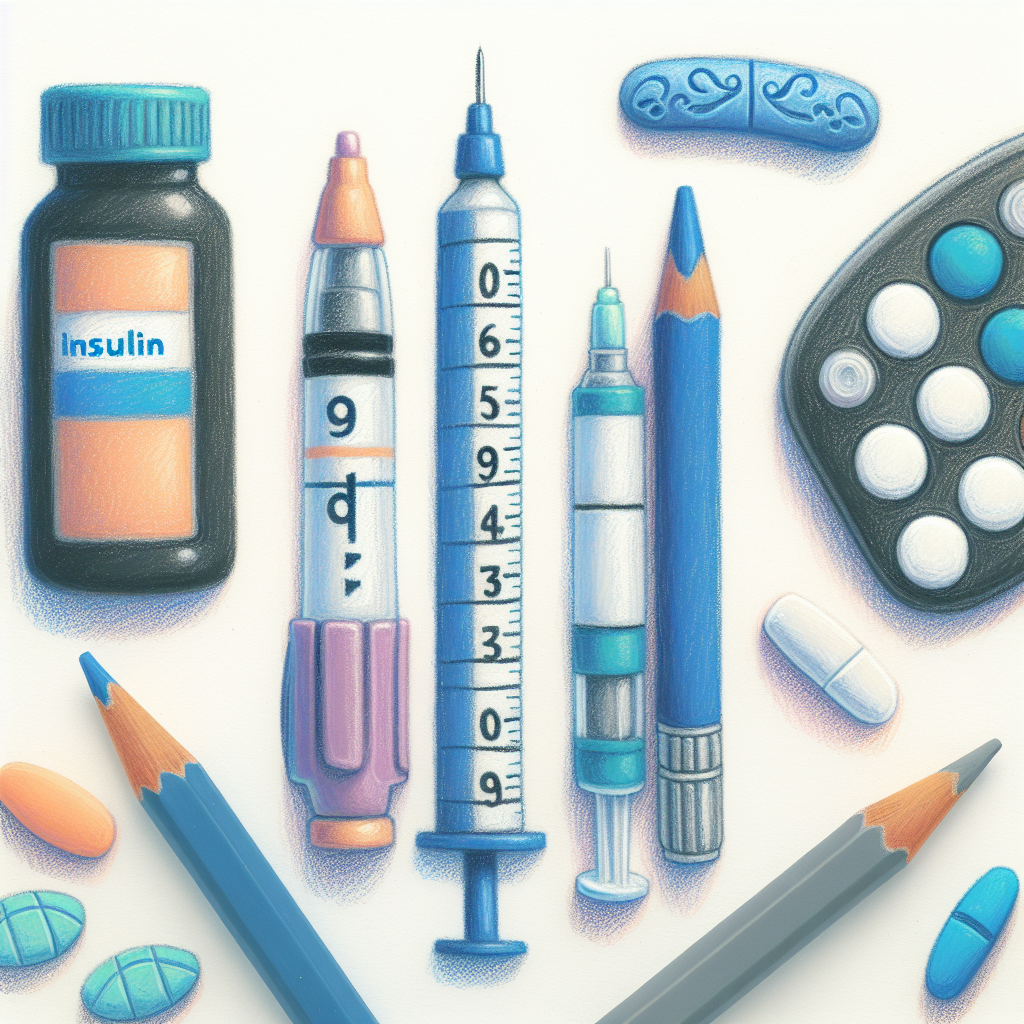 Pastelková ilustrace znázorňující téma: Diabetes