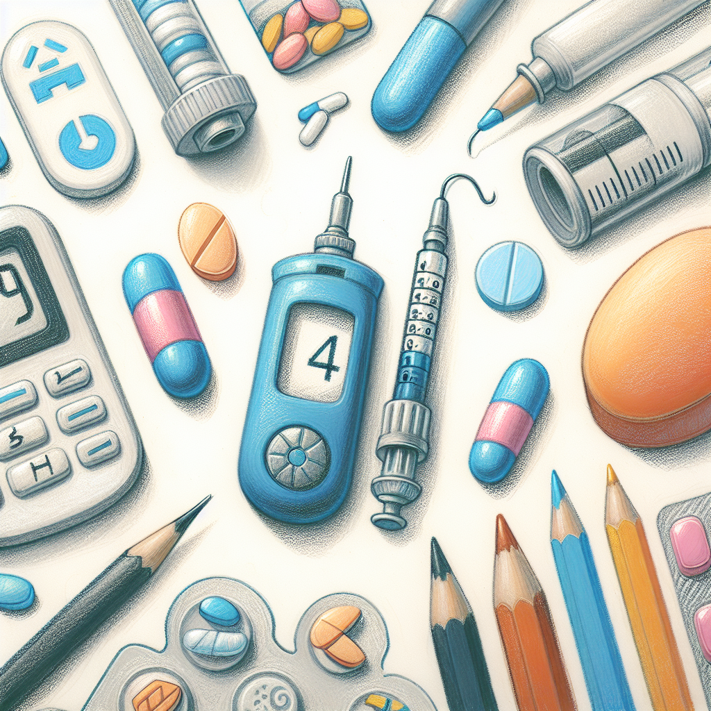 Pastelková ilustrace znázorňující téma: Diabetologie