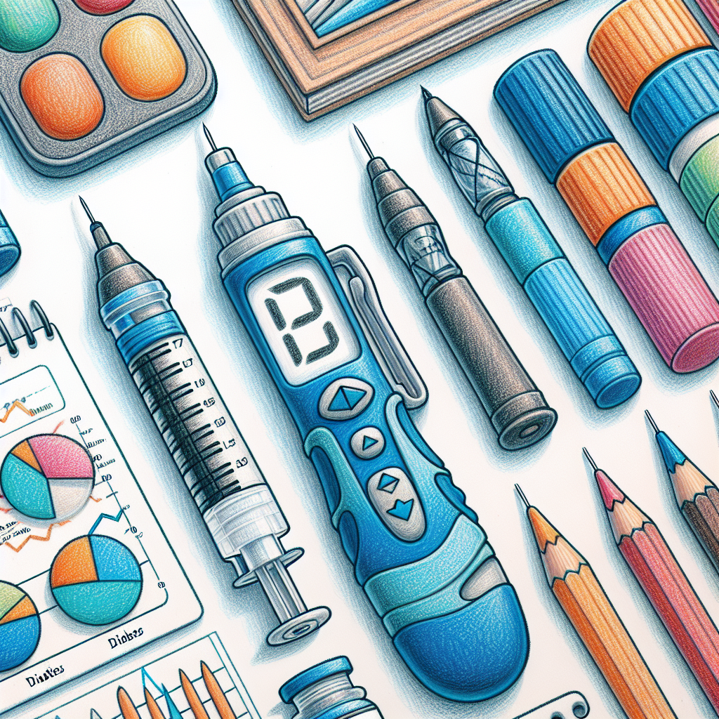 Pastelková ilustrace znázorňující téma: Diabetes a inzulin