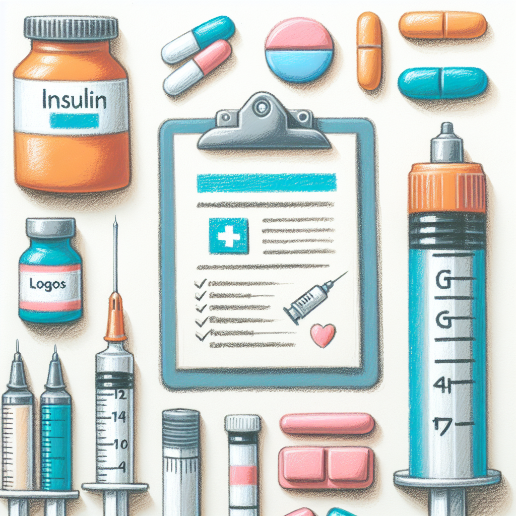 Pastelková ilustrace znázorňující téma: Diabetes