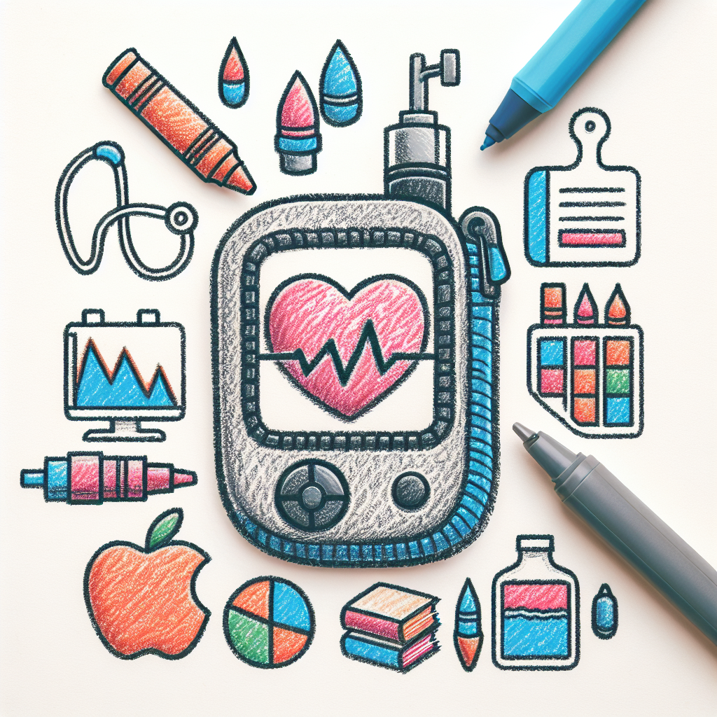 Pastelková ilustrace znázorňující téma: Diabetes