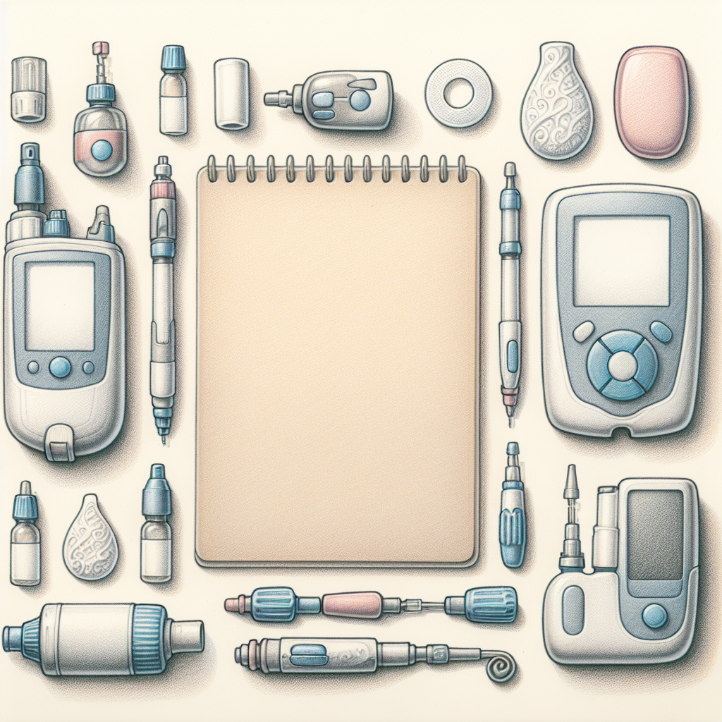 Pastelková ilustrace znázorňující téma: Diabetes a inzulinové pumpy