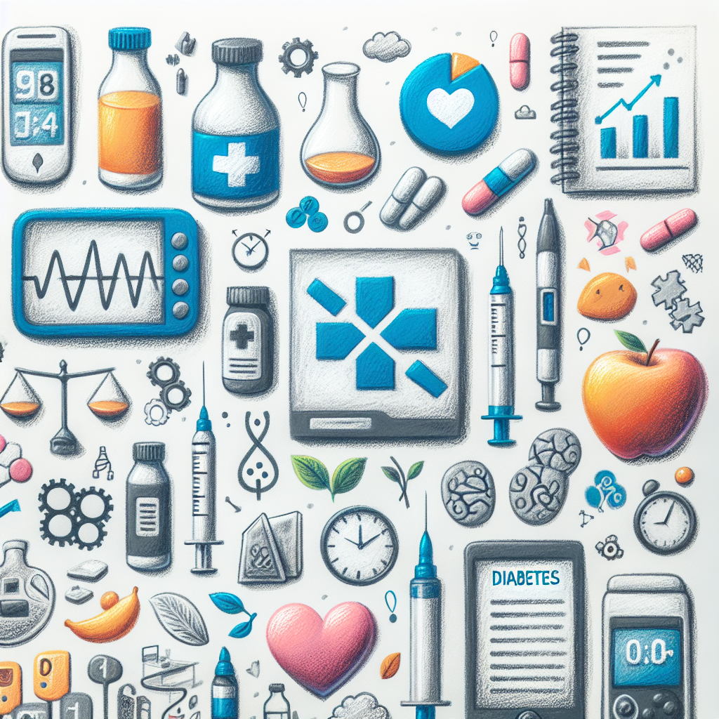 Pastelková ilustrace znázorňující téma: Diabetes