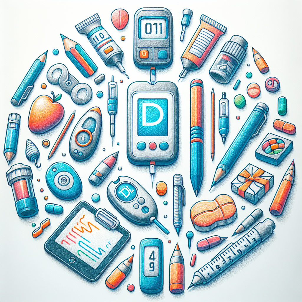 Pastelková ilustrace znázorňující téma: Diabetes