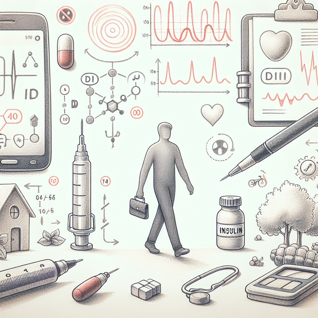 Pastelková ilustrace znázorňující téma: Diabetes