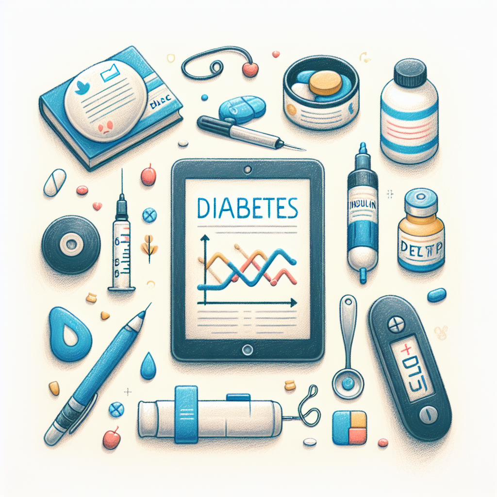 Pastelková ilustrace znázorňující téma: Diabetes