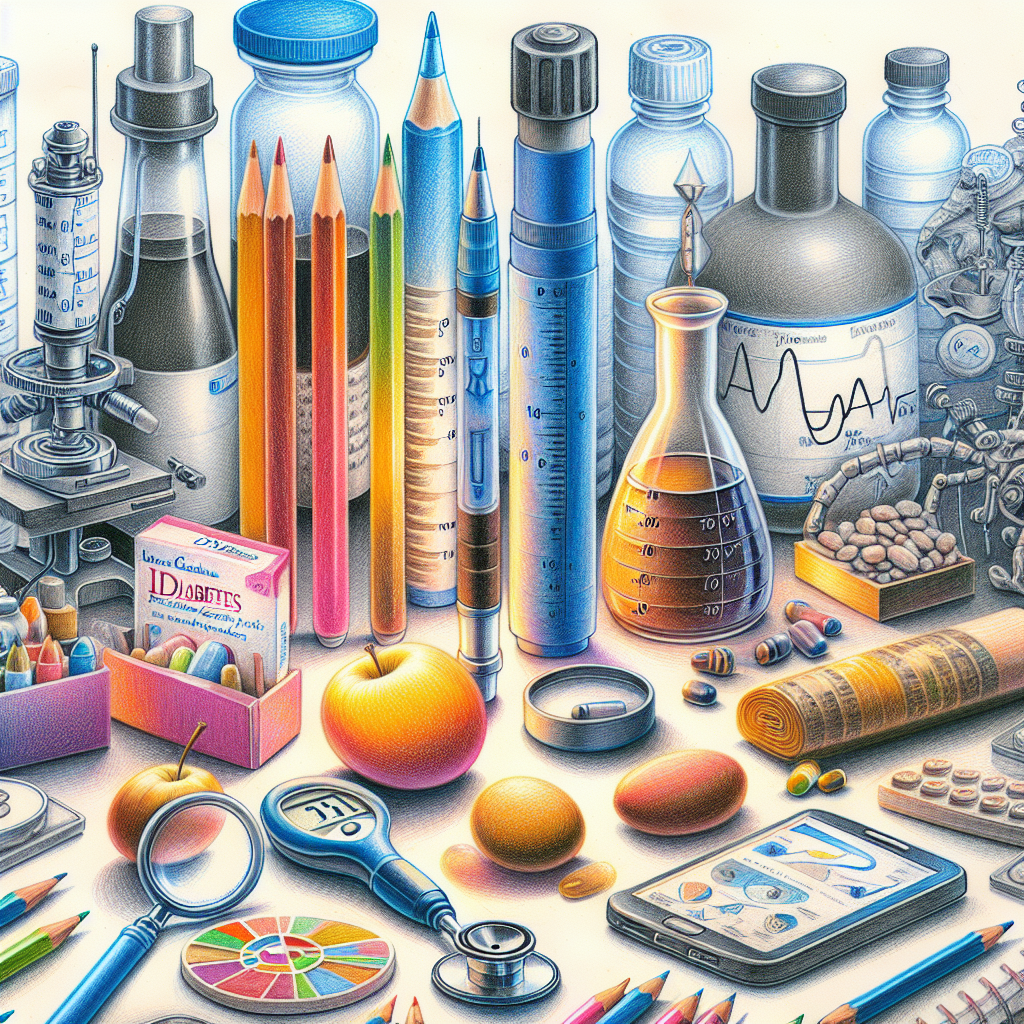 Pastelková ilustrace znázorňující téma: Diabetes