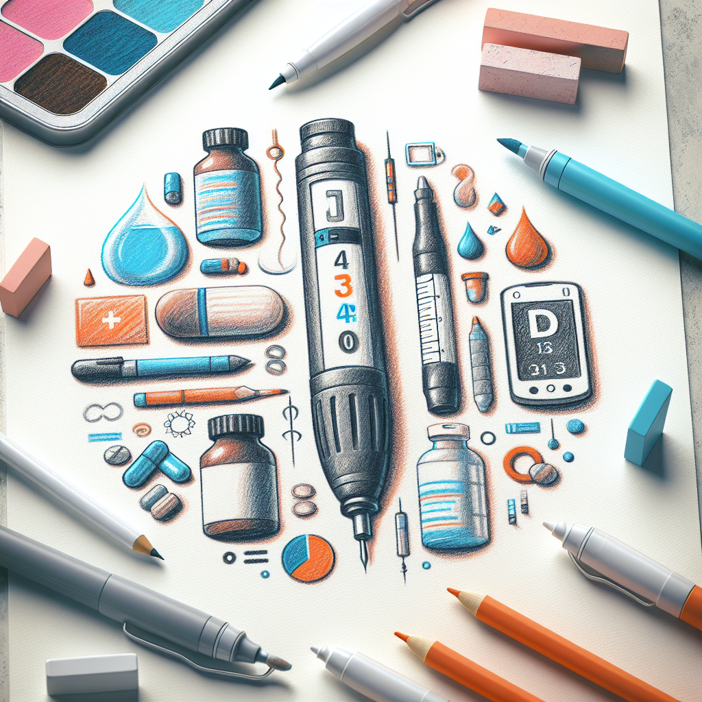 Pastelková ilustrace znázorňující téma: Diabetes