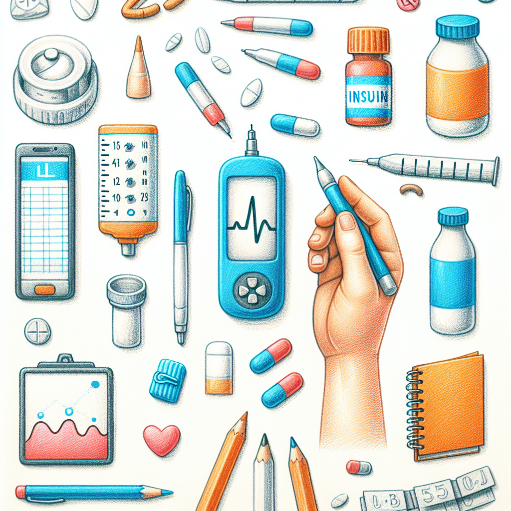 Pastelková ilustrace znázorňující téma: Diabetes a výživa