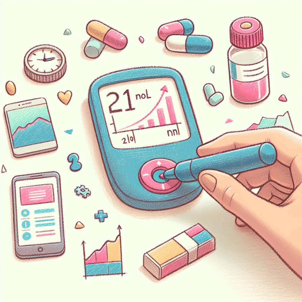 Pastelková ilustrace znázorňující téma: Diabetes