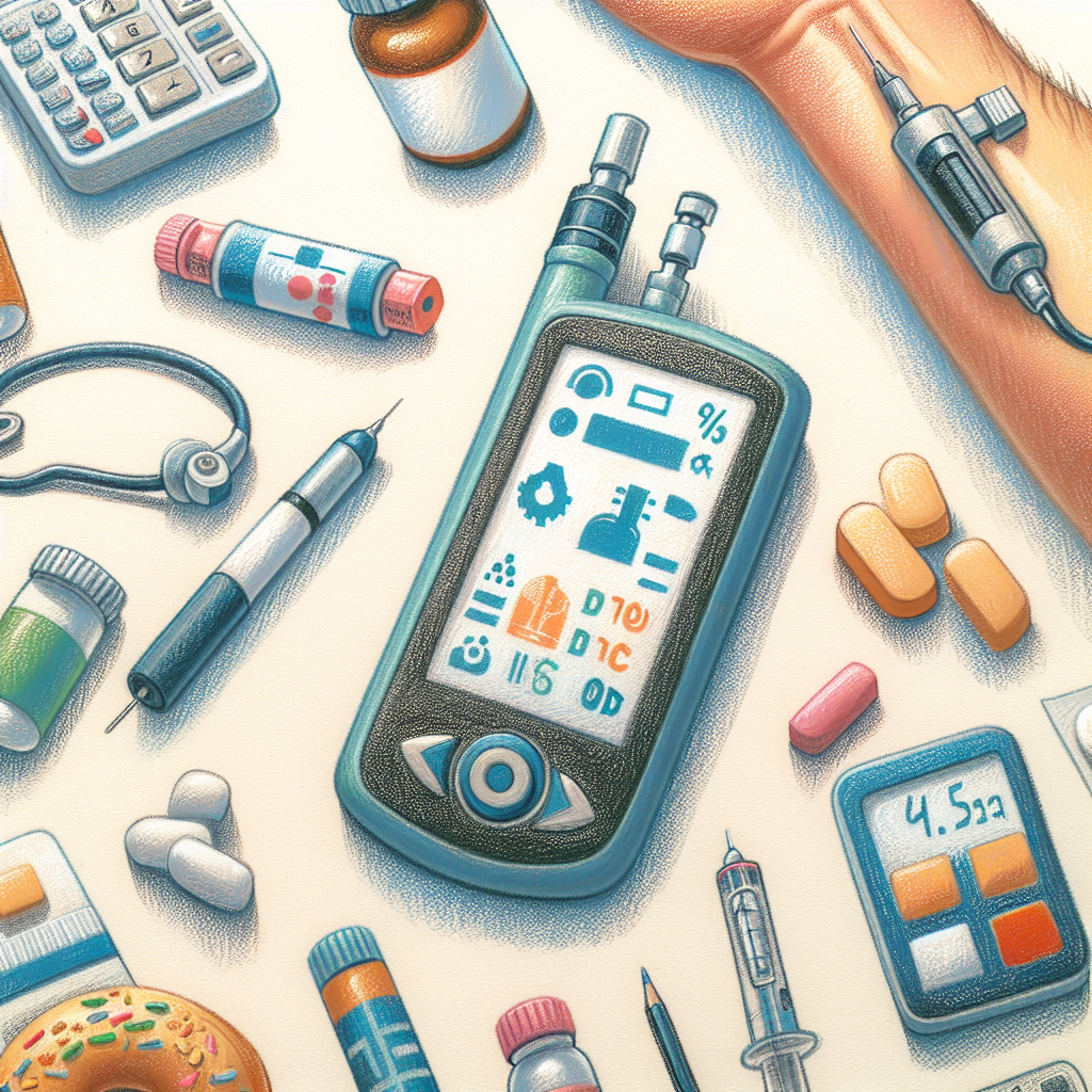 Pastelková ilustrace znázorňující téma: Diabetes