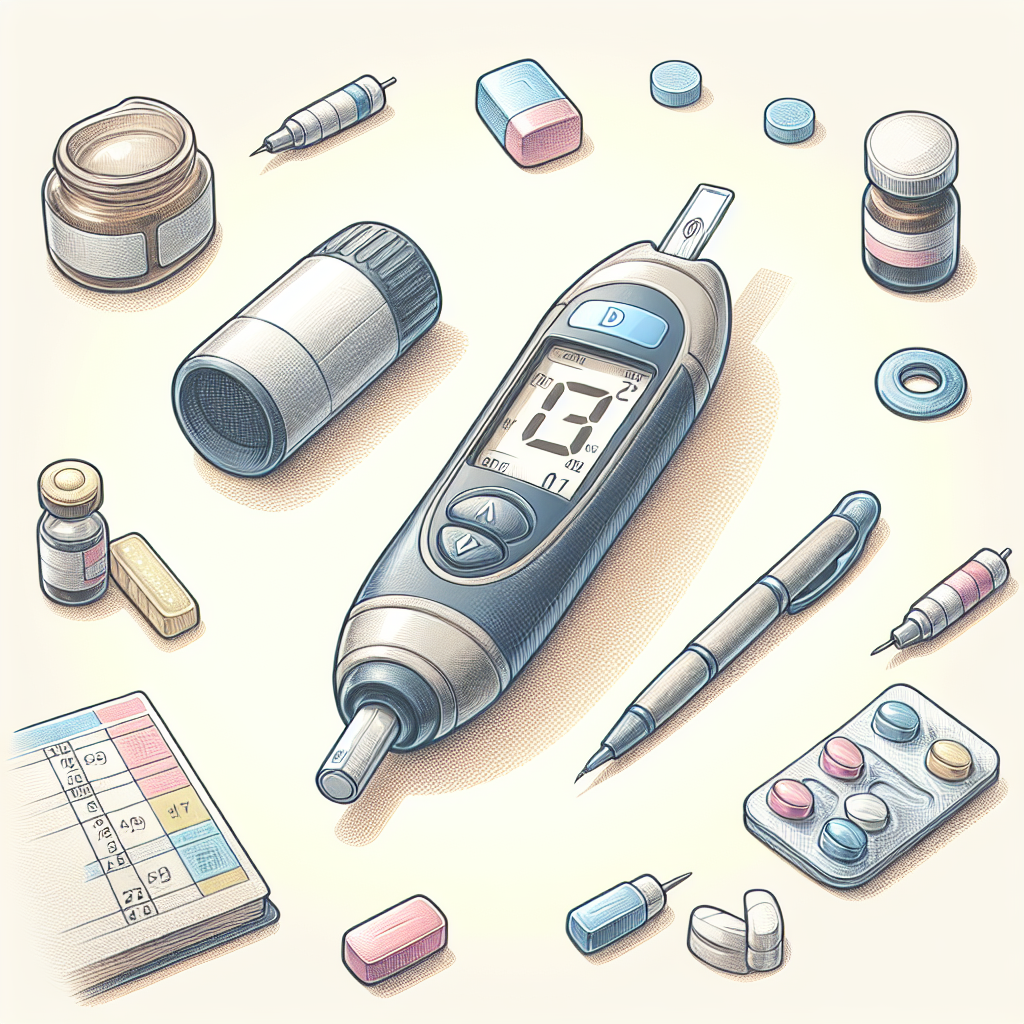 Pastelková ilustrace znázorňující téma: Diabetes