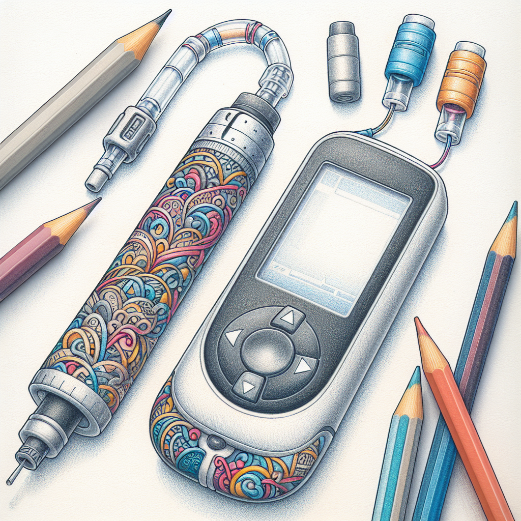 Pastelková ilustrace znázorňující téma: Diabetes