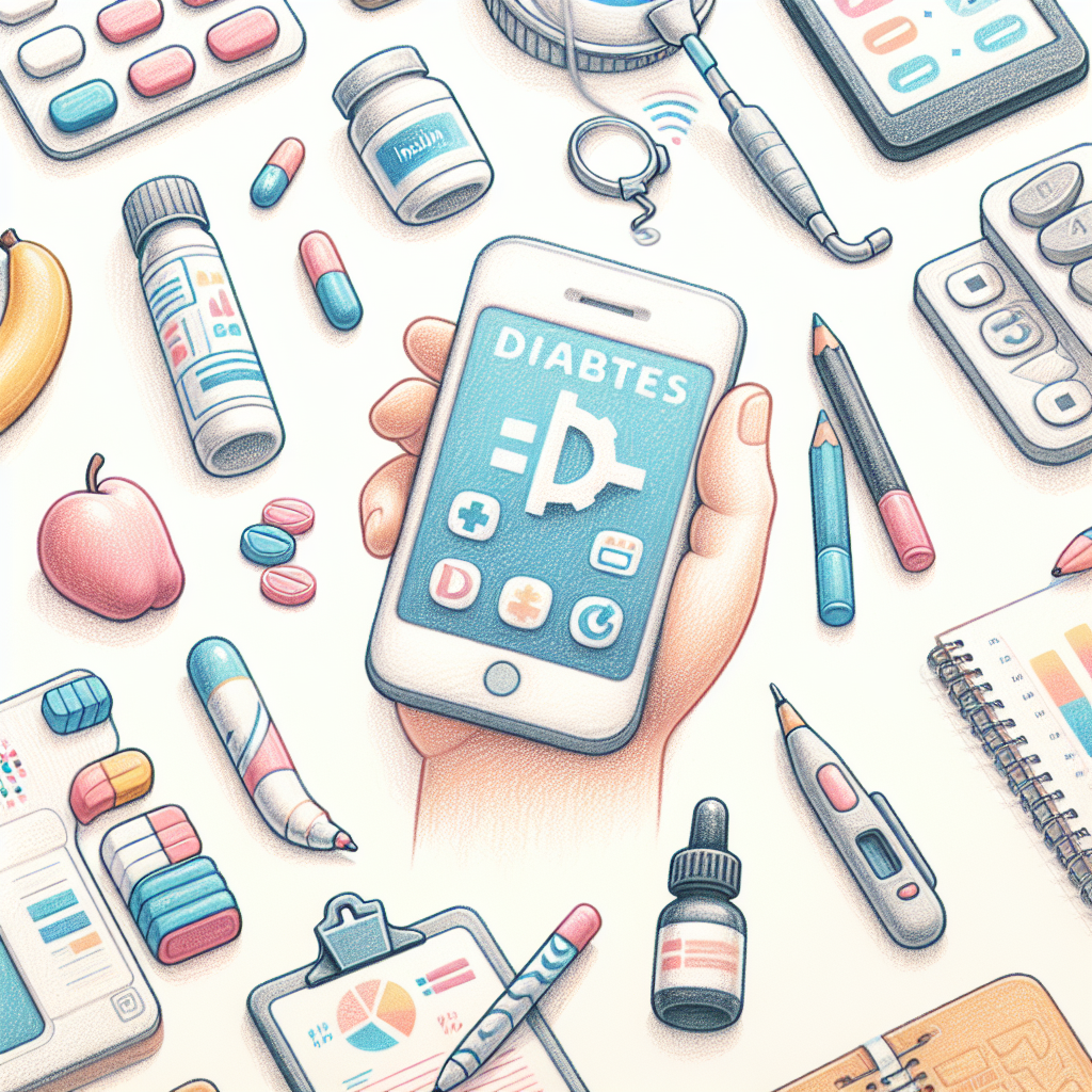 Pastelková ilustrace znázorňující téma: Diabetes