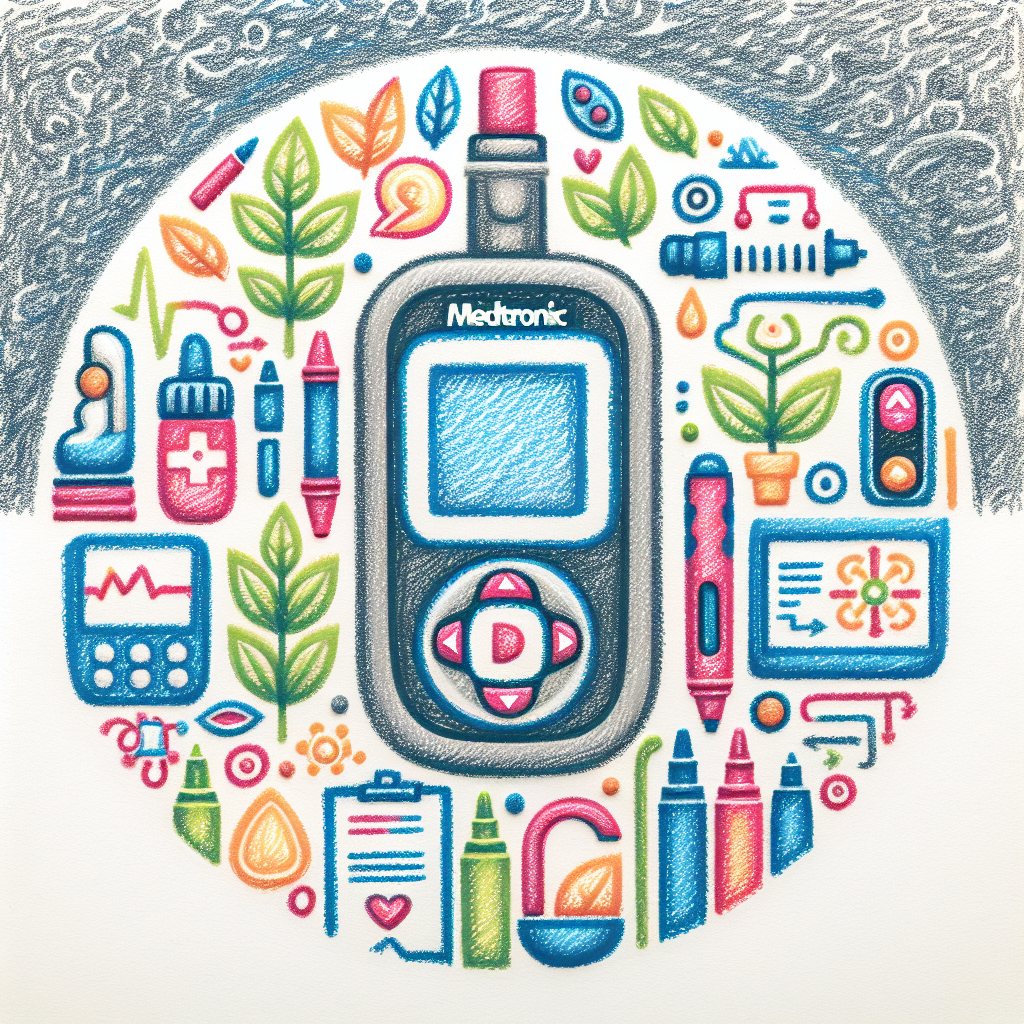 Pastelková ilustrace znázorňující téma: Diabetes