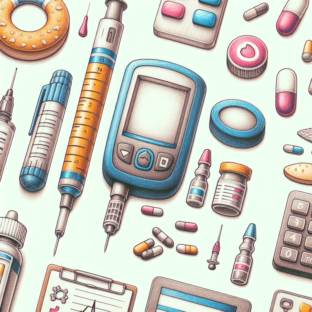 Pastelková ilustrace znázorňující téma: Diabetes