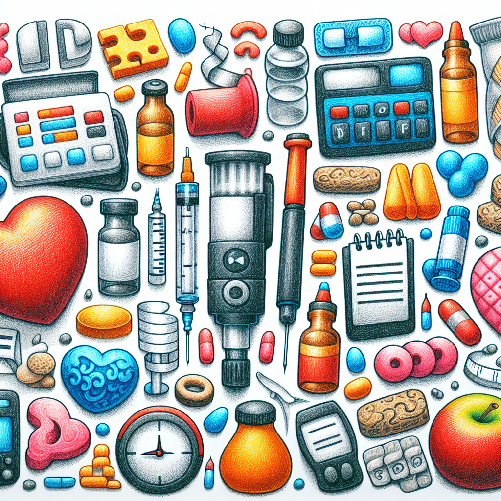 Pastelková ilustrace znázorňující téma: Diabetes