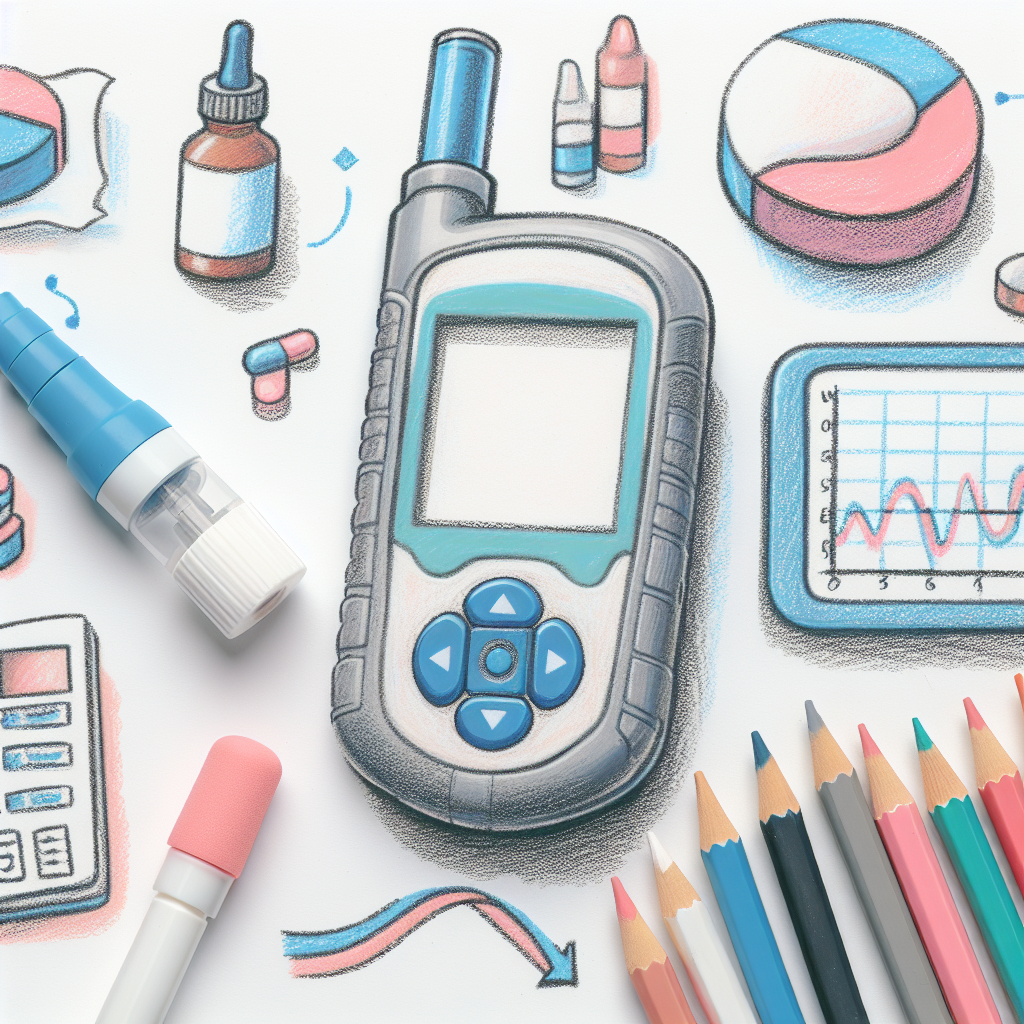 Pastelková ilustrace znázorňující téma: Diabetes