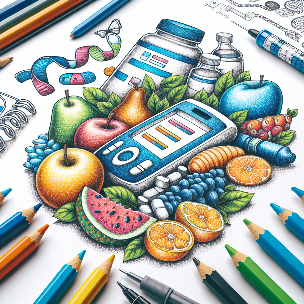 Pastelková ilustrace znázorňující téma: Zdraví a výživa