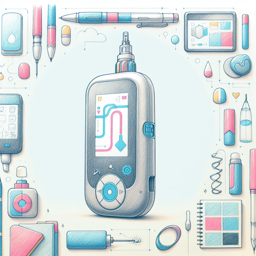 Pastelková ilustrace znázorňující téma: Diabetes