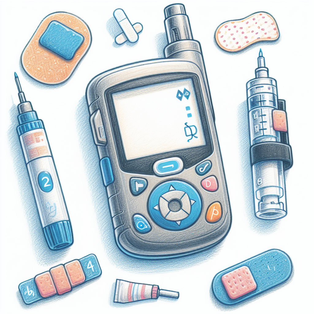 Pastelková ilustrace znázorňující téma: Zdravotní pomůcky