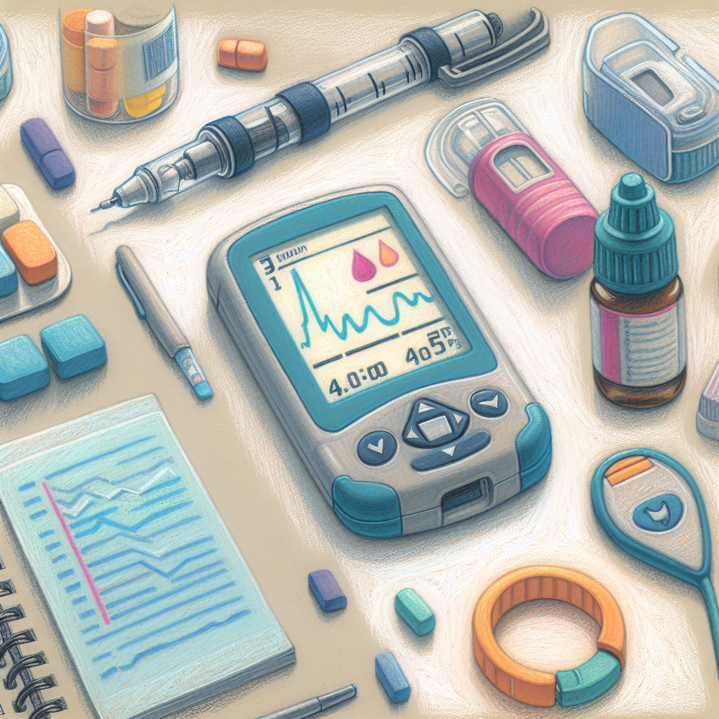 Pastelková ilustrace znázorňující téma: Diabetologie