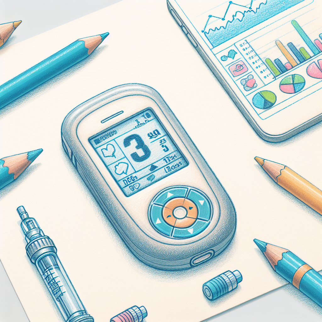 Pastelková ilustrace znázorňující téma: Diabetes