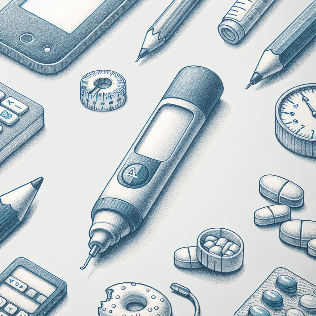 Pastelková ilustrace znázorňující téma: Diabetes