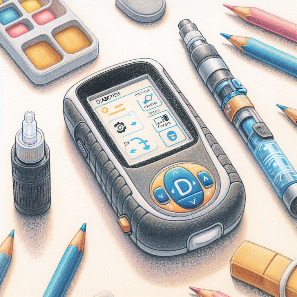 Pastelková ilustrace znázorňující téma: Diabetes