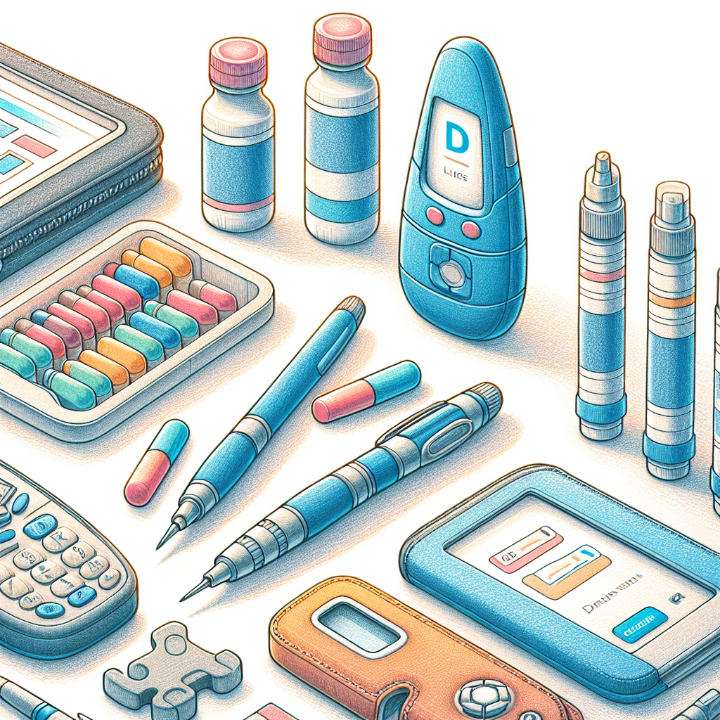 Pastelková ilustrace znázorňující téma: Diabetická péče