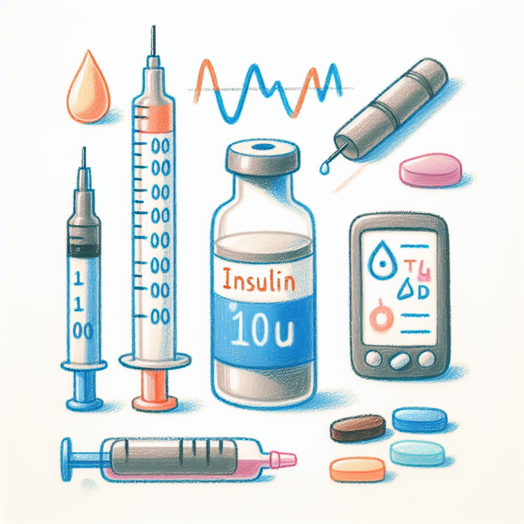 Pastelková ilustrace znázorňující téma: Diabetes