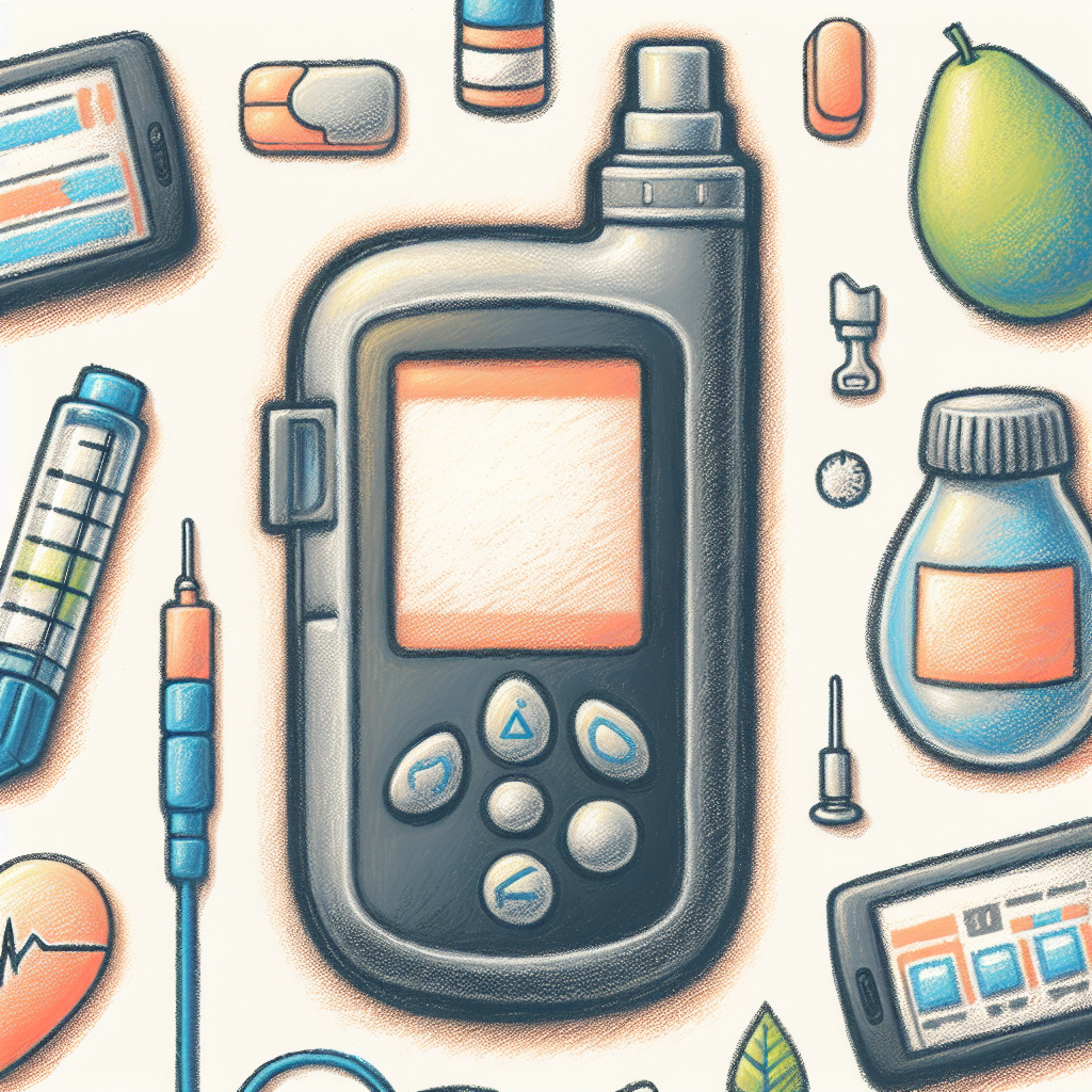 Pastelková ilustrace znázorňující téma: Diabetes