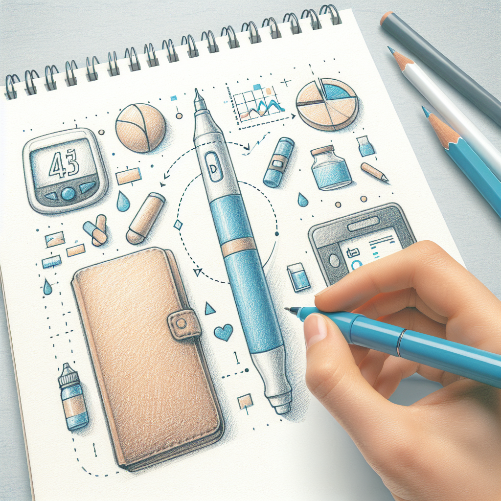 Pastelková ilustrace znázorňující téma: Diabetes