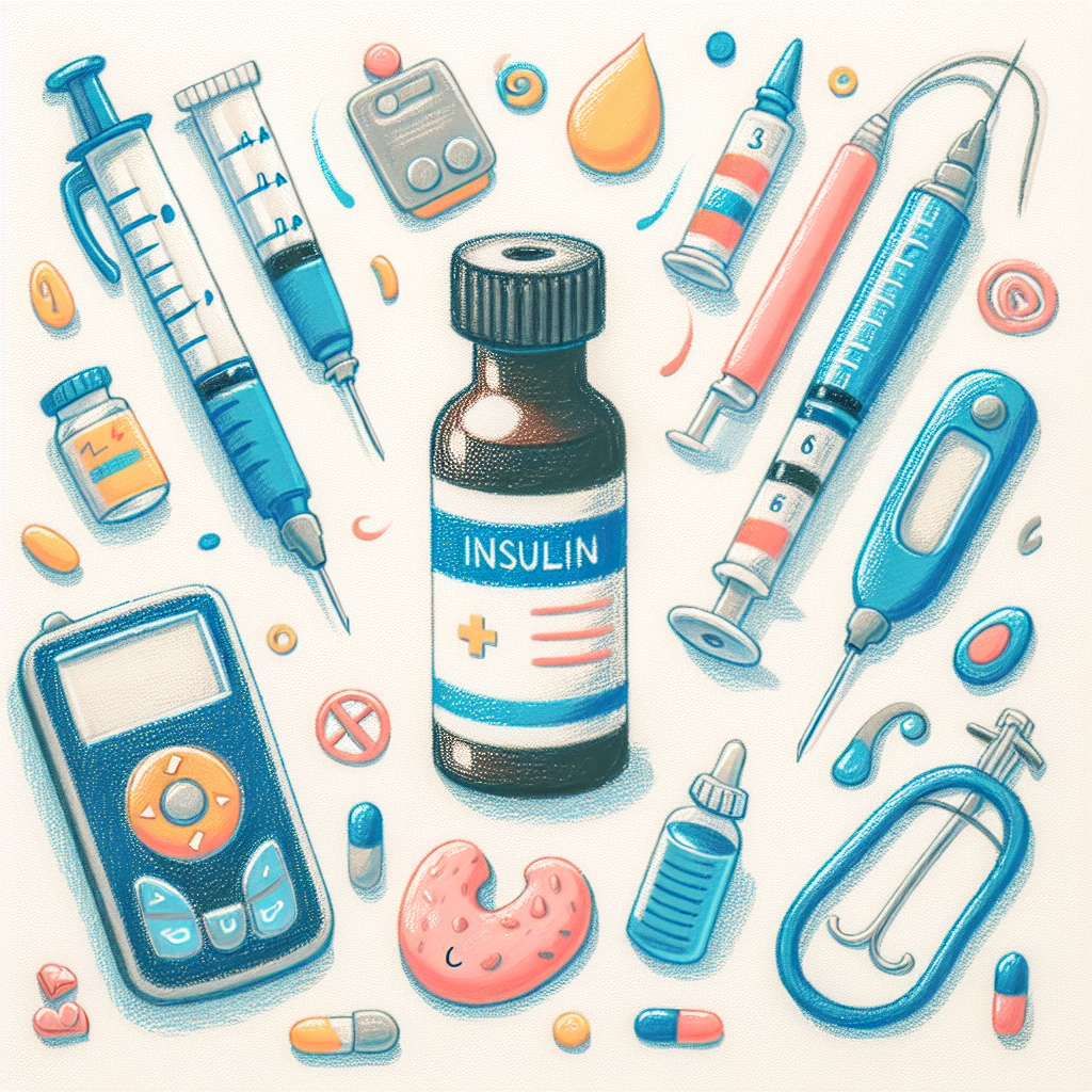 Pastelková ilustrace znázorňující téma: Diabetes