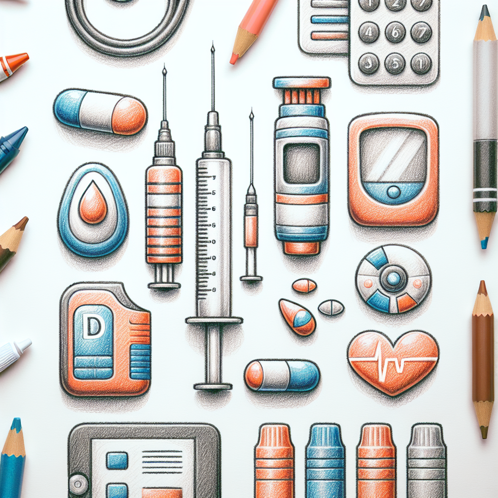 Pastelková ilustrace znázorňující téma: Diabetes