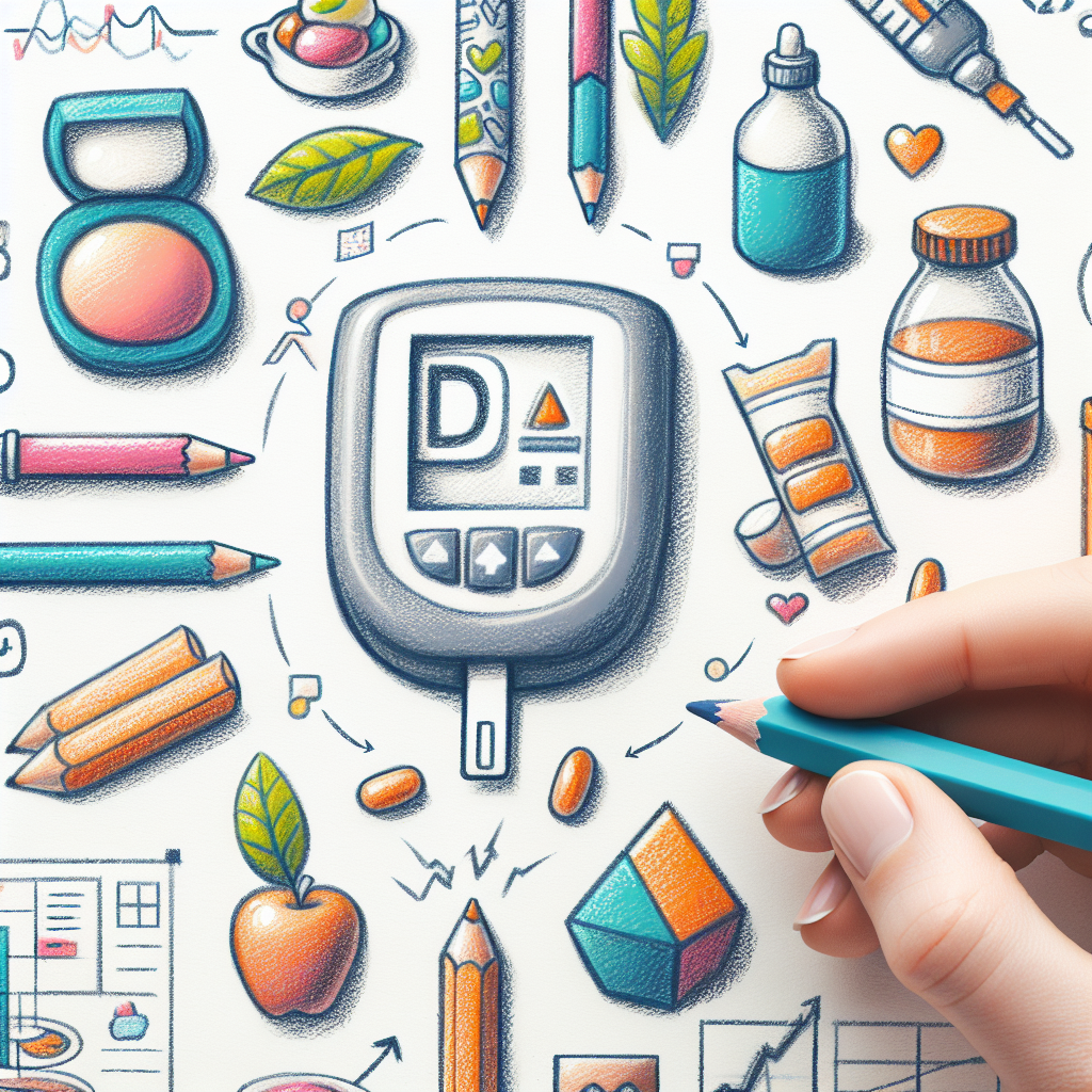 Pastelková ilustrace znázorňující téma: Diabetologie
