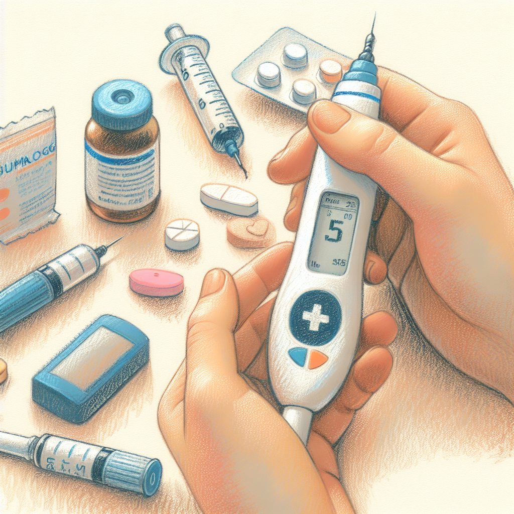 Pastelková ilustrace znázorňující téma: Diabetes