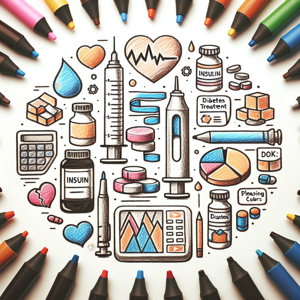 Pastelková ilustrace znázorňující téma: Diabetes