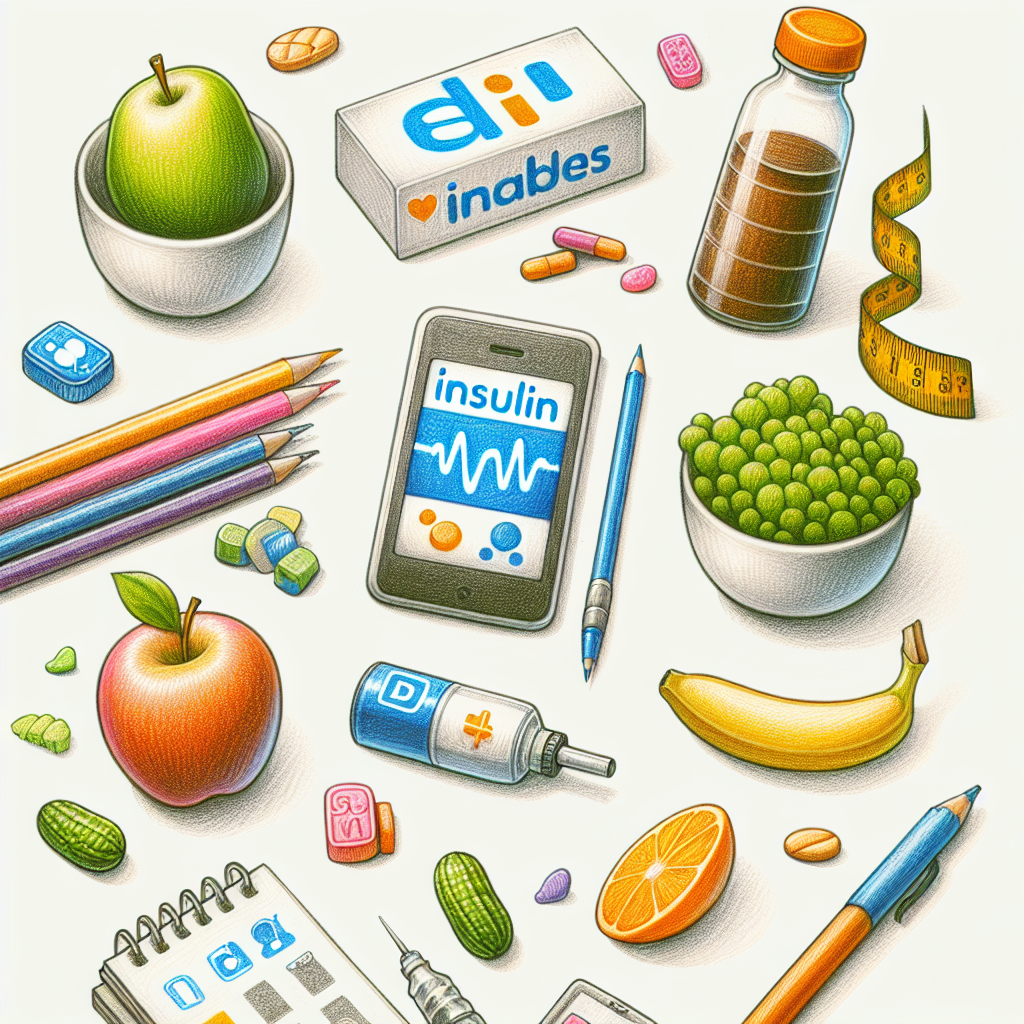 Pastelková ilustrace znázorňující téma: Diabetes
