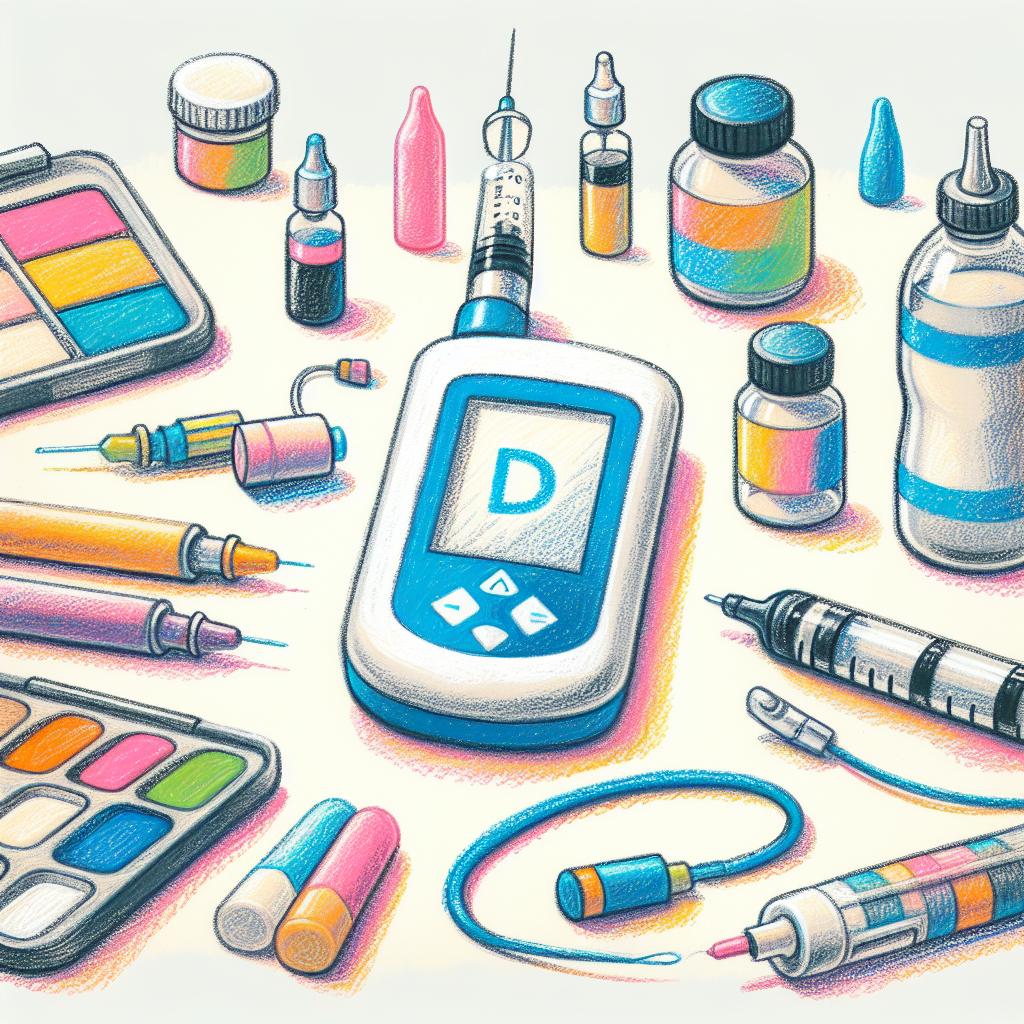 Pastelková ilustrace znázorňující téma: Diabetes